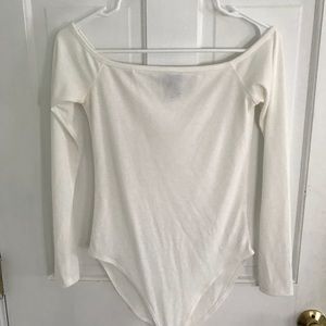 Forever 21 long sleeve white bodysuit